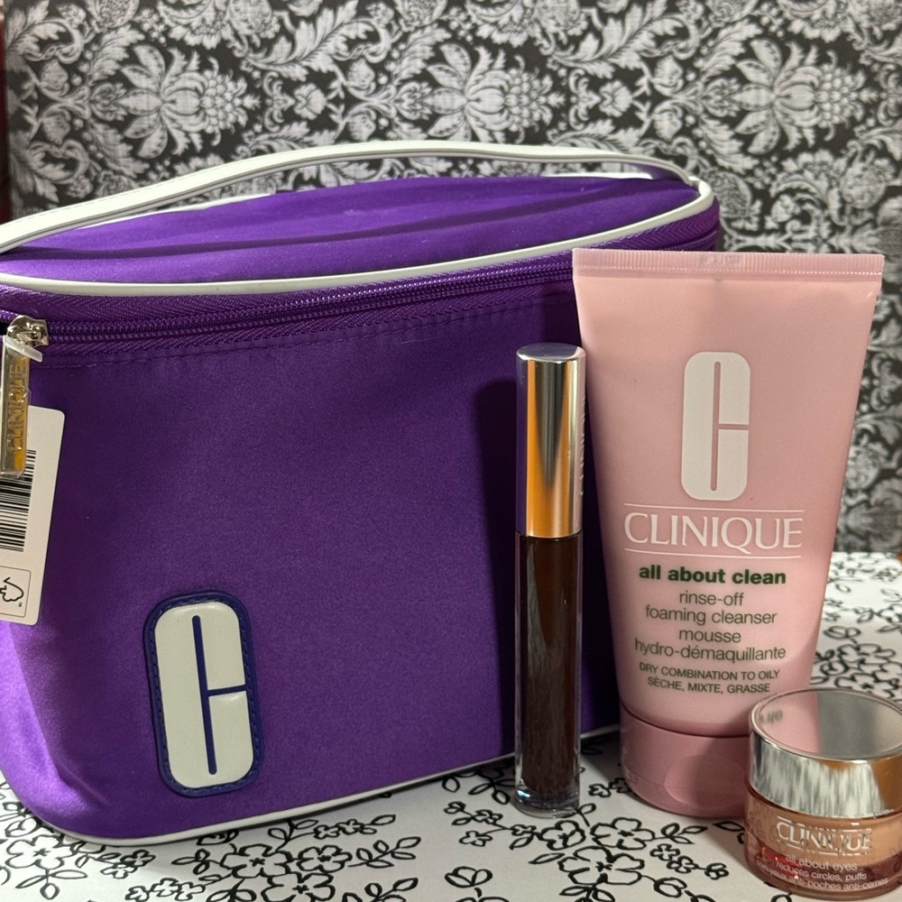 Clinique Beauty Set with Purple Bag
